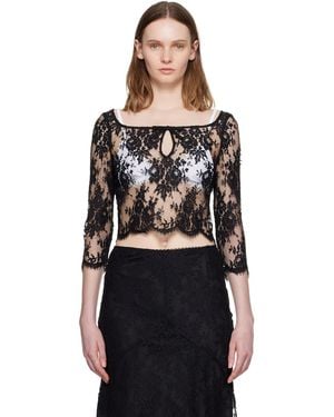 ShuShu/Tong Cut-Out Neckline Top - Black