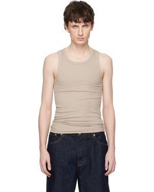 Seventh Taupe Base Rib Tank Top - Black