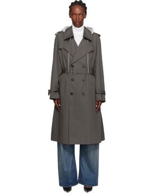 MM6 by Maison Martin Margiela グレー コットンドリル トレンチコート - ブラック