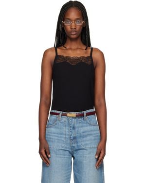 RE/DONE Lace Ribbed Camisole - Black