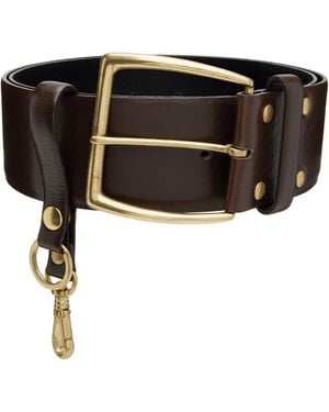 Toga Leather Wide Belt - Black