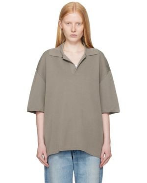 Ami Paris Taupe Short Sleeve Polo - Multicolour