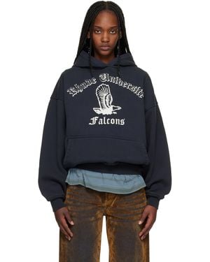 Rhude Pull À Capuche Noir À Image De Style Collégial - Bleu