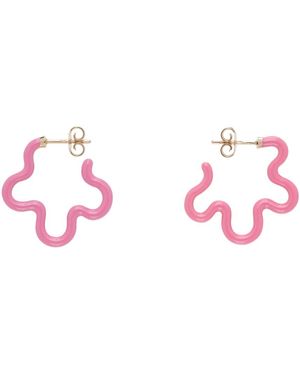 Bea Bongiasca 2 Tone Asymmetrical Flower Power Earrings - Black