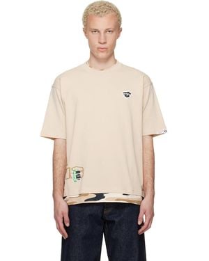 Aape By A Bathing Ape 'Aapeunvs' Graphic T-Shirt - Natural