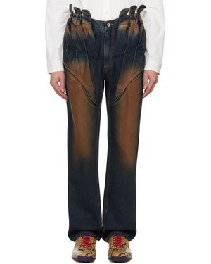 JUNTAE KIM Gathered Corset Jeans - Black