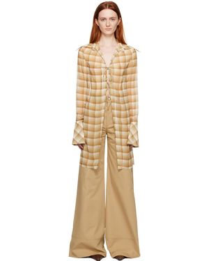 Juneyen Chemise Brun Clair À Carreaux - Noir