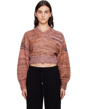 Adererror Pull Rose À Col En V - Orange