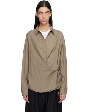 LE17SEPTEMBRE Side Twisted Shirt - Brown