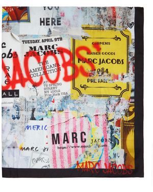 Marc Jacobs Foulard Multicolore En Soie À Motif Graphique