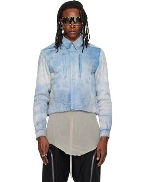 Rick Owens Tower Alice Leather Jacket - Blue