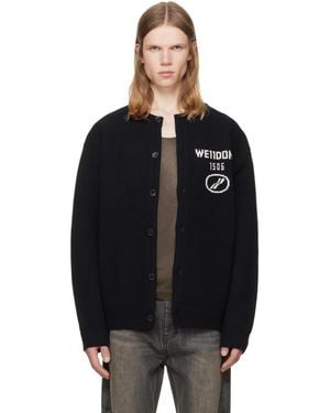 we11done Logo Classic Cardigan - Black