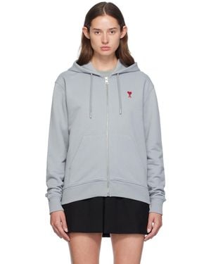 Ami Paris Ami De Coeur Hoodie - Grey