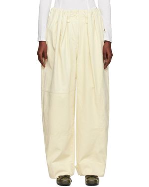 OPEN YY Full Gather Trousers - Natural