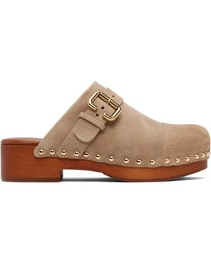 Chloé Taupe Jeannette Clogs - Black