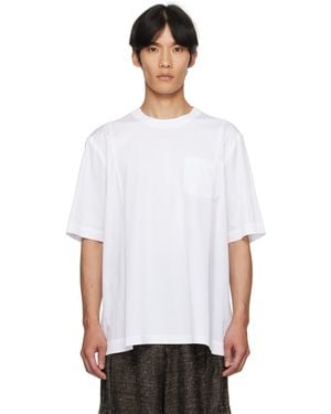 Sacai ホワイト ポプリン＆コットンジャージ Tシャツ