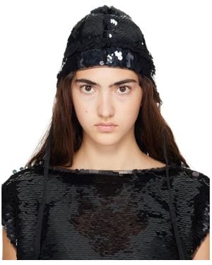 Simone Rocha Sequin Bonnet - Black