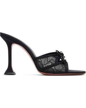 AMINA MUADDI Eleonora Lace Slipper 95 Heeled Sandals - Black