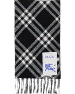 Burberry Check Cashmere Scarf - Black