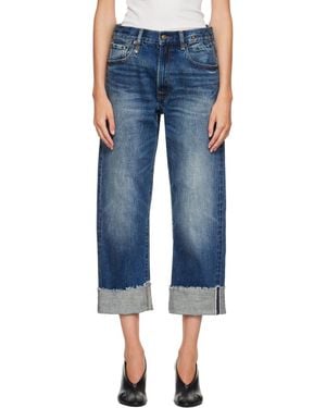 R13 Cuffed X-Boyfriend Jeans - Blue