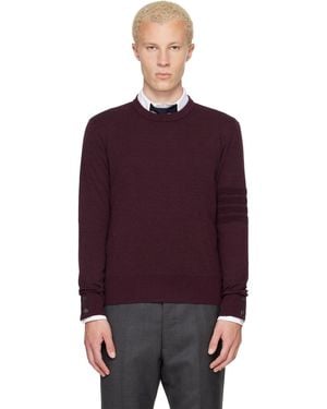 Thom Browne Pull Aviateur Bourgogne À Quatre Rayures - Violet