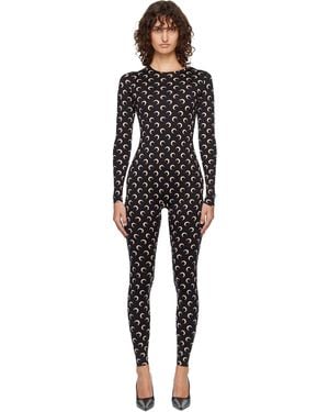Marine Serre Recycled Jersey Moon Jumpsuit - Black