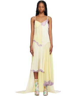 Sportmax Yellow & Beige Donald Maxi Dress - Natural