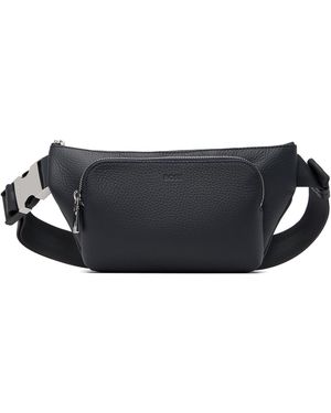 BOSS Sac-Ceinture Bleu Marine En Cuir - Noir