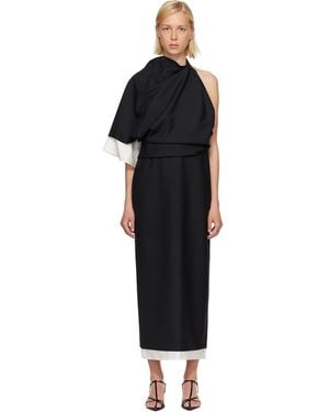 Rohe Draped Open Back Midi Dress - Black