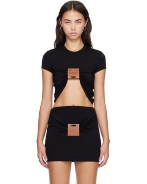 Jean Paul Gaultier Micro T-Shirt Noir À Écusson