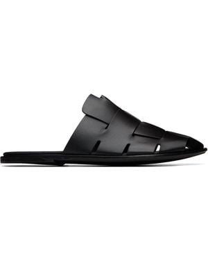 Hereu Dira Slim Mule Loafers - Black