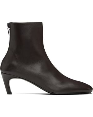TOTEME Soft Nappa Ankle Boots - Black