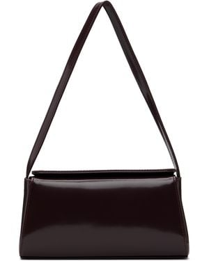 St. Agni Burgundy Mini Baguette Bag - Black