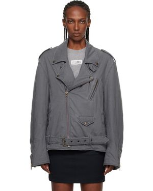 MM6 by Maison Margiela Washed Cotton Sports Jacket - Black