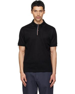 Paul Smith ブラック 'Signature Stripe' トリム ポロシャツ