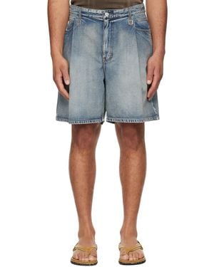 WOOYOUNGMI One Tuck Denim Shorts - Blue