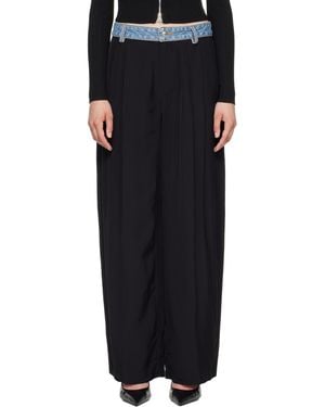 Alexander Wang Denim Waistband Mid-Rise Trousers - Black