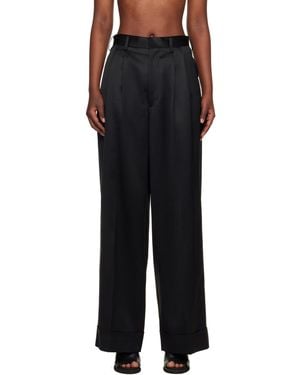 Junya Watanabe Wool Viscose Grosgrain Trousers - Black