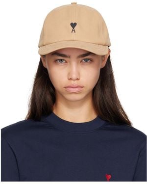 Ami Paris Cotton Ami De Coeur Cap - Blue
