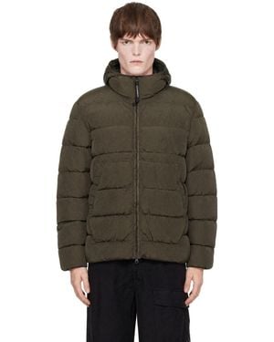 C.P. Company Khaki Chrome-R Goggle Down Jacket - Brown