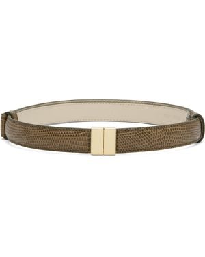 TOTEME Taupe Slide Clasp Lizard-Embossed Belt - Black