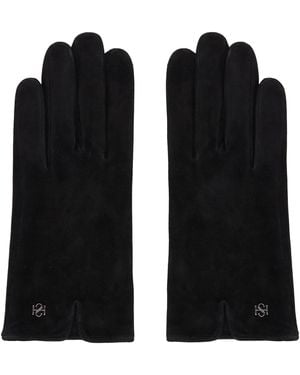 Handsome Stockholm Essentials Suede Gloves - Black