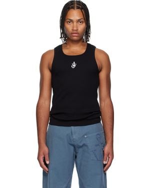 JW Anderson Anchor Embroidery Tank Top - Black