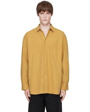 Casey Casey Chemise Hamnet Jaune En Canevas Froissé