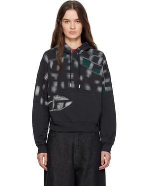 Eckhaus Latta ネイビー ガーメントダイ フーディ - ブラック