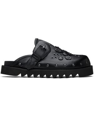 Toga Virilis Ssense Exclusive Eyelet Metal Sabot Slip-On Loafers - Black