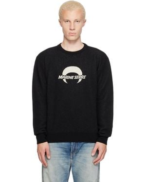 Marine Serre Merino Wool Knit Ls Jumper - Black