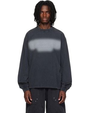Alexander Wang Long Sleeve Embossed Halo T-Shirt - Black