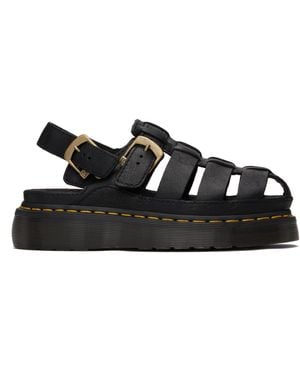 Dr. Martens Wrenlie Grizzly Leather Fisherman Sandals - Black