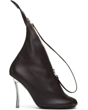 Acne Studios Leather Zip Heels - Black